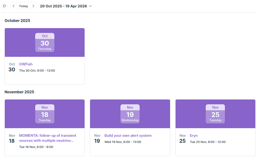 Start of hands-on sessions